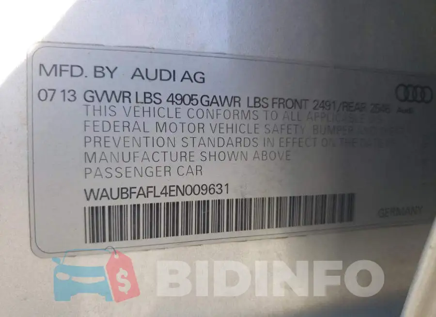 WAUBFAFL4EN009631 Photo# 12