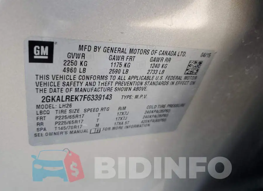 2GKALREK7F6339143 Photo# 12