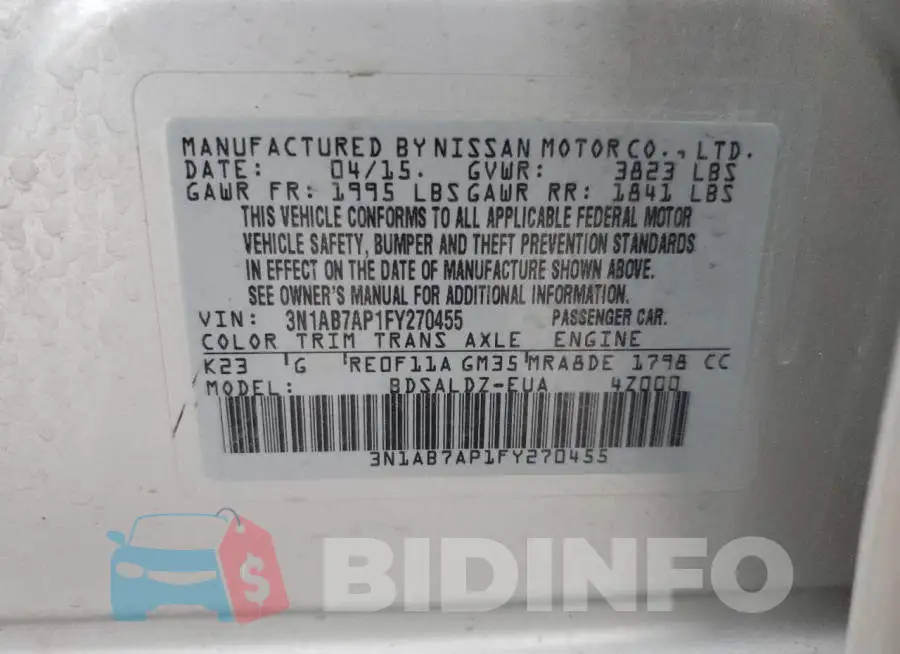 3N1AB7AP1FY270455 Photo# 12
