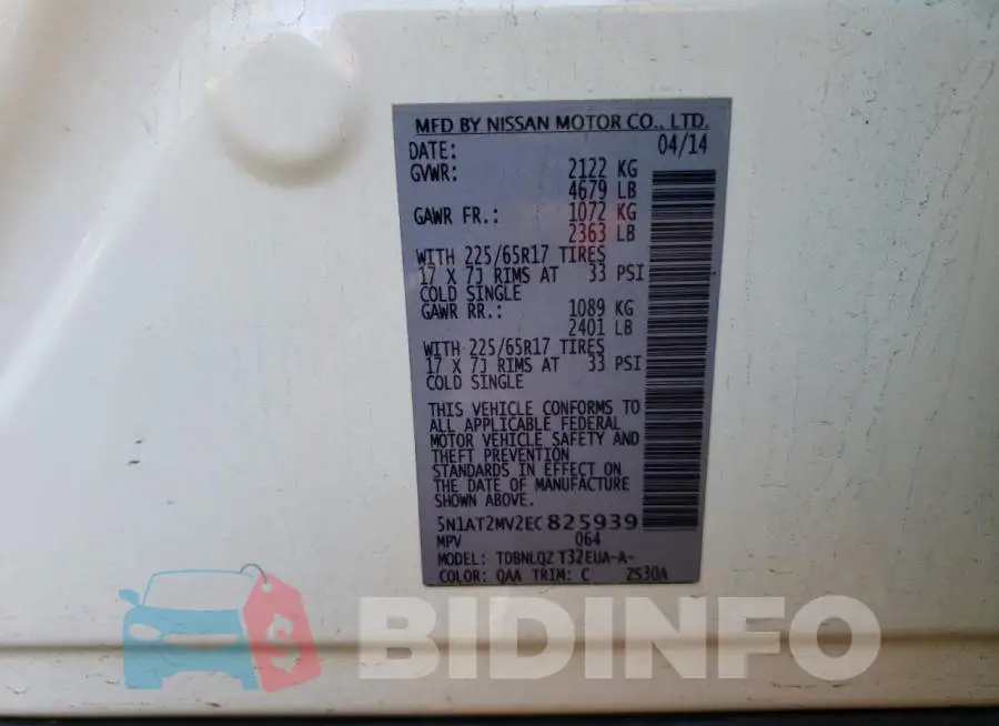 5N1AT2MV2EC825939 Photo# 12