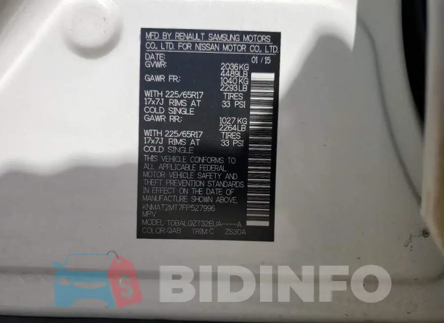 KNMAT2MT7FP527996 Photo# 12