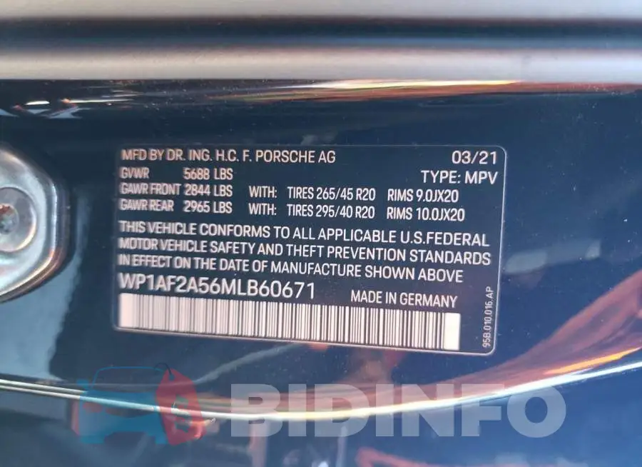 WP1AF2A56MLB60671 Photo# 14