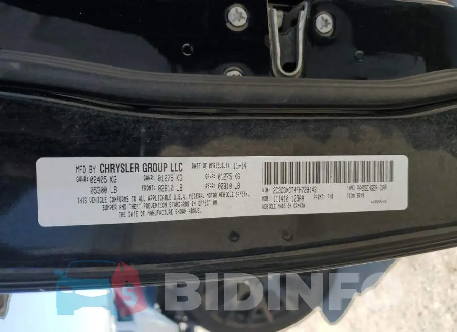 2C3CDXCT4FH729143 Photo# 13
