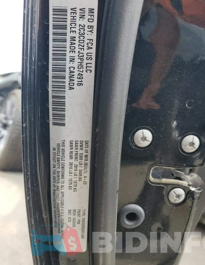 2C3CDZFJ3PH574916 Photo# 13
