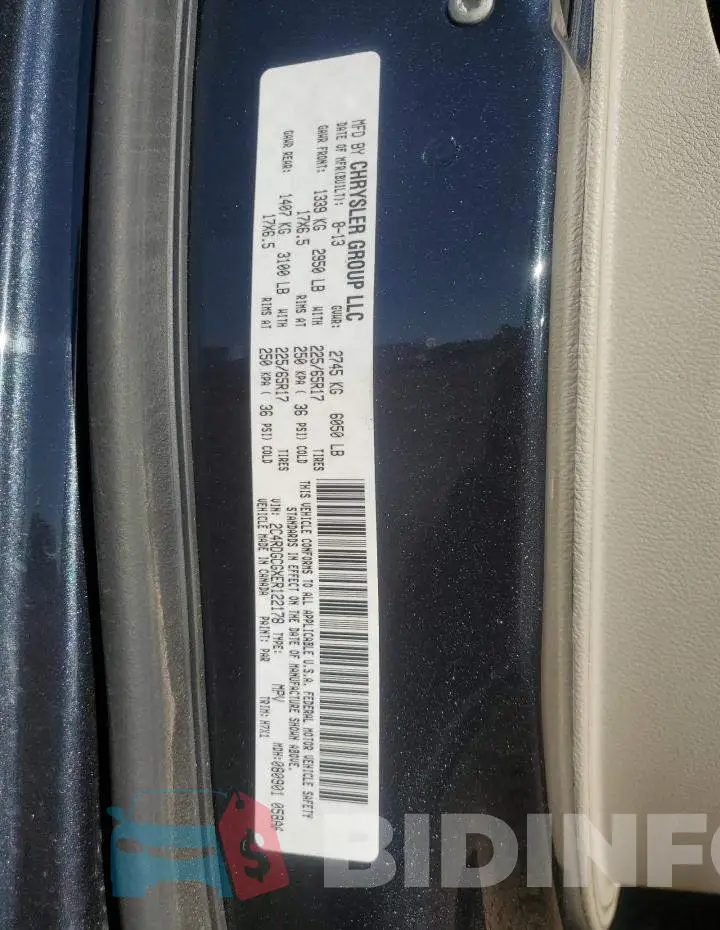 2C4RDGCGXER122178 Photo# 13