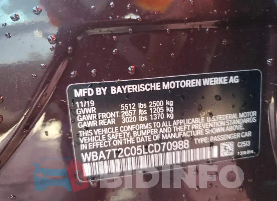 WBA7T2C05LCD70988 Photo# 12