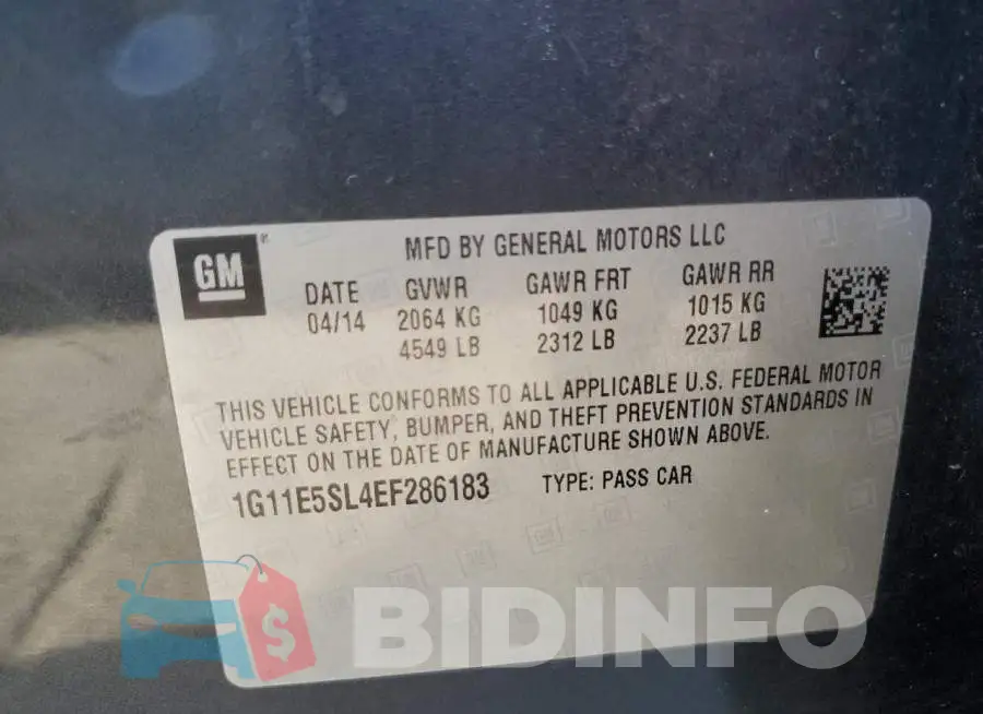 1G11E5SL4EF286183 Photo# 12