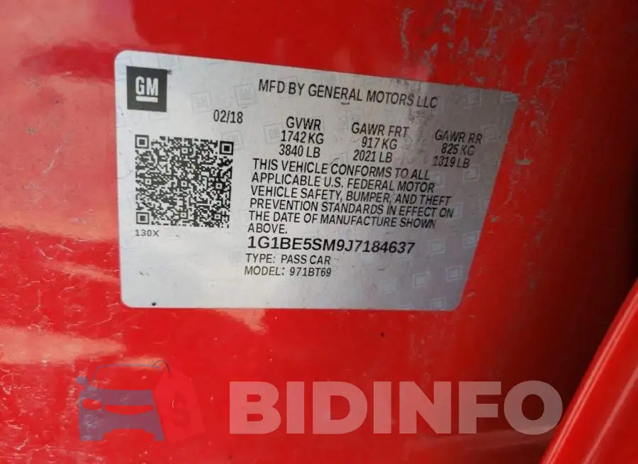 1G1BE5SM9J7184637 Photo# 12