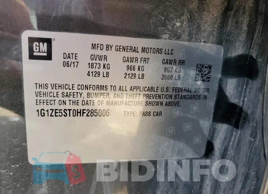 1G1ZE5ST0HF285006 Photo# 13