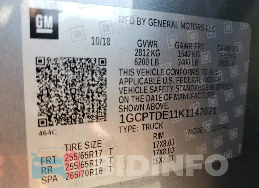 1GCPTDE11K1147021 Photo# 12