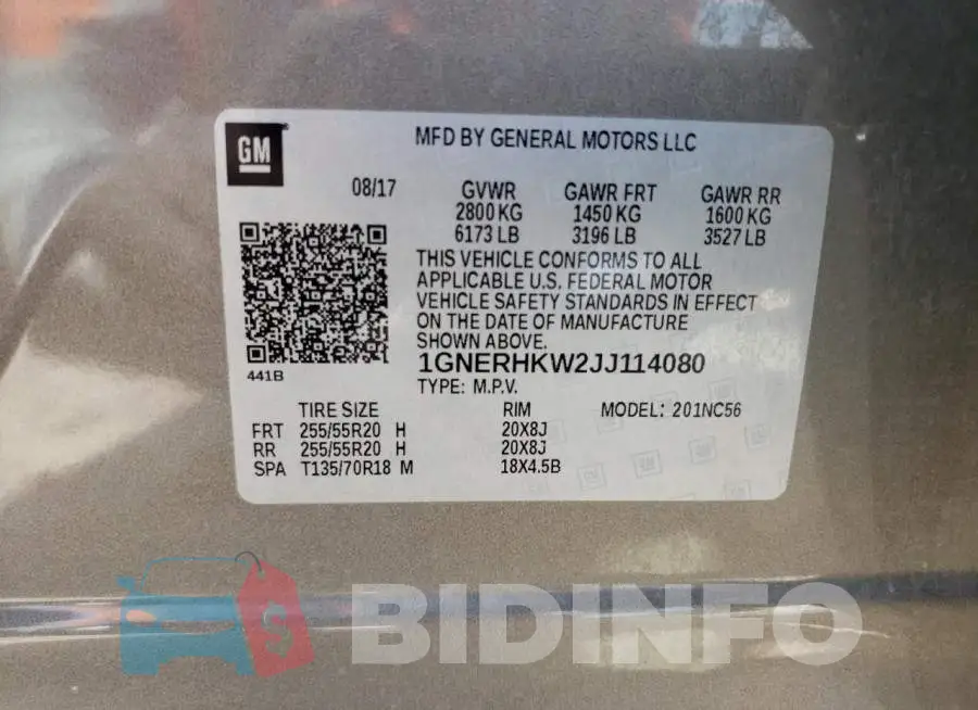 1GNERHKW2JJ114080 Photo# 13