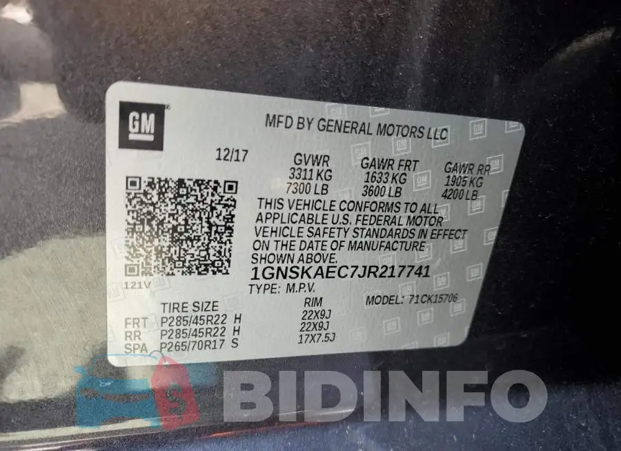 1GNSKAEC7JR217741 Photo# 14