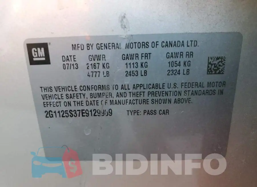 2G1125S37E9129989 Photo# 13