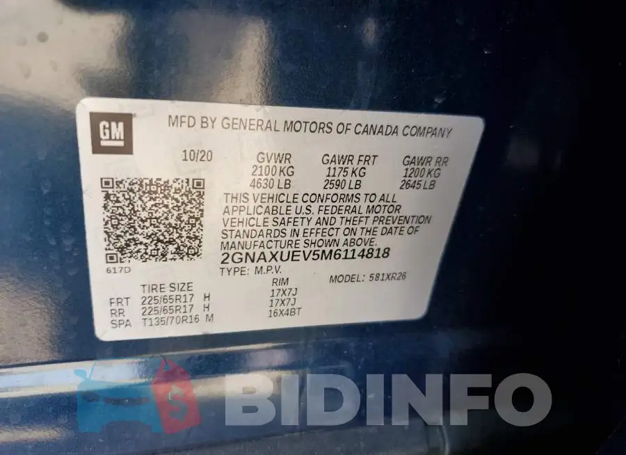2GNAXUEV5M6114818 Photo# 12