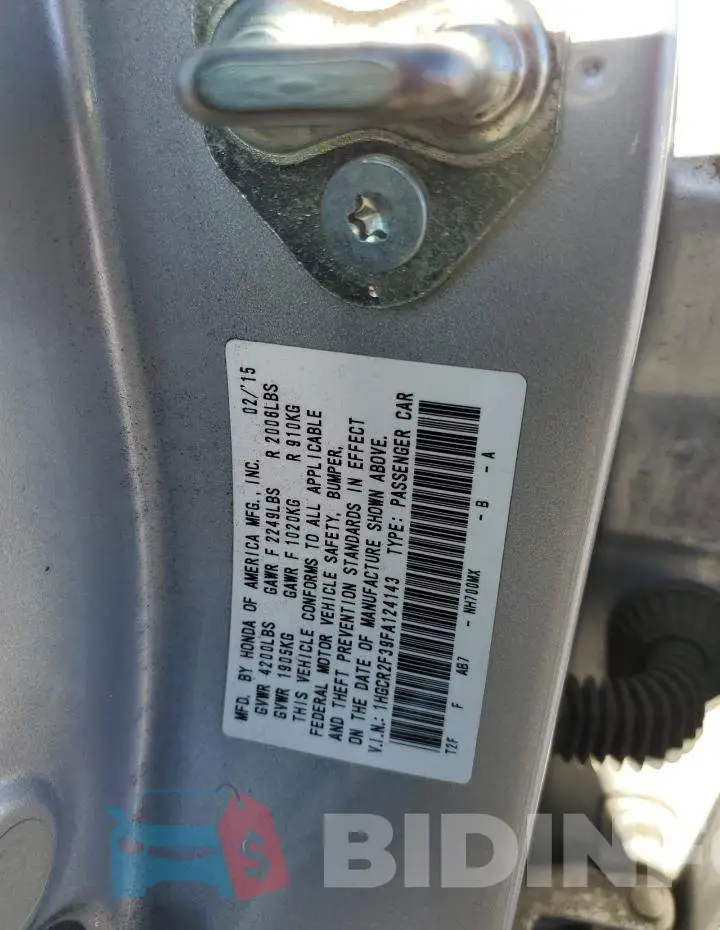 1HGCR2F39FA124143 Photo# 12