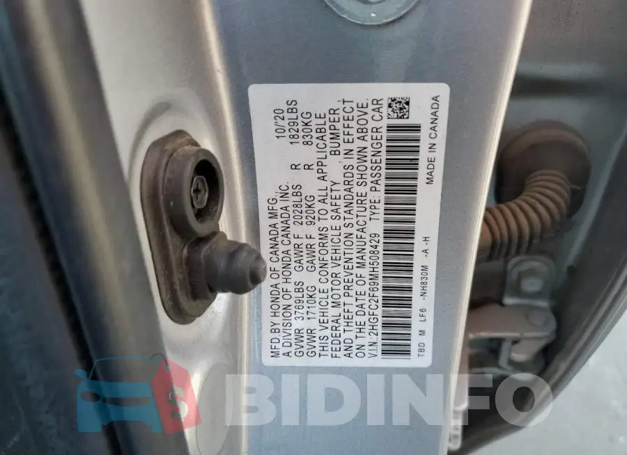 2HGFC2F69MH508429 Photo# 13