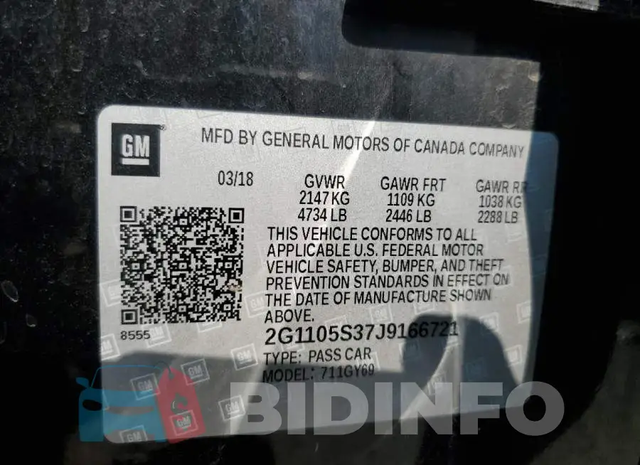 2G1105S37J9166721 Photo# 12