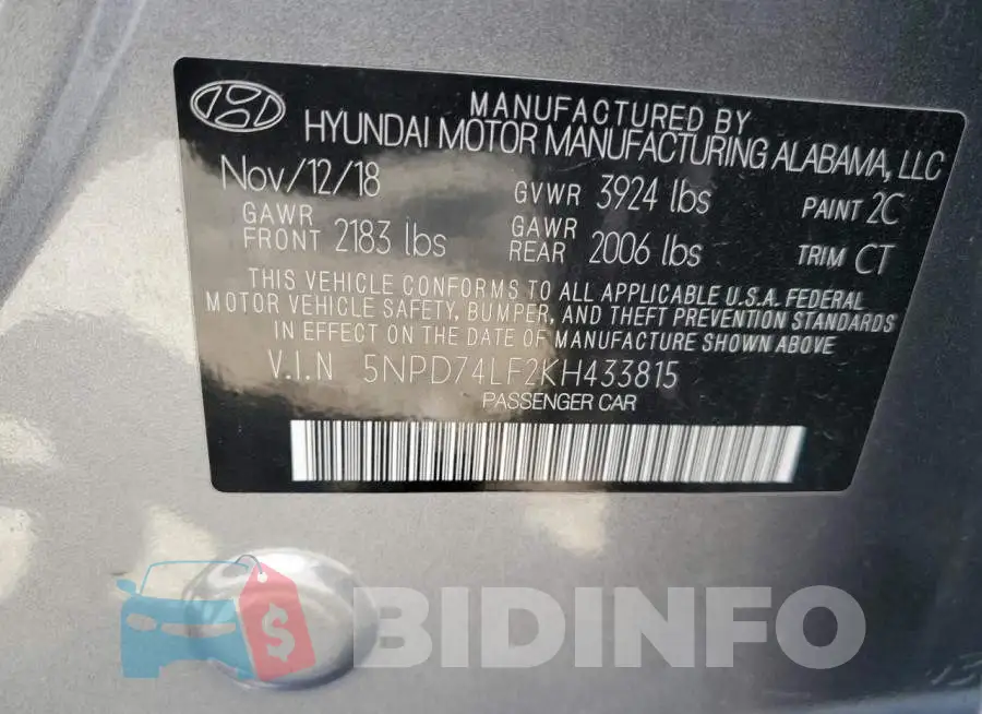 5NPD74LF2KH433815 Photo# 12