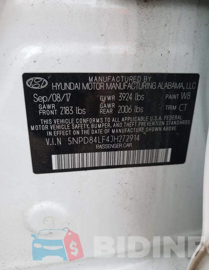 5NPD84LF4JH272914 Photo# 13