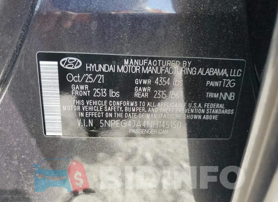 5NPEG4JA4NH145150 Photo# 13