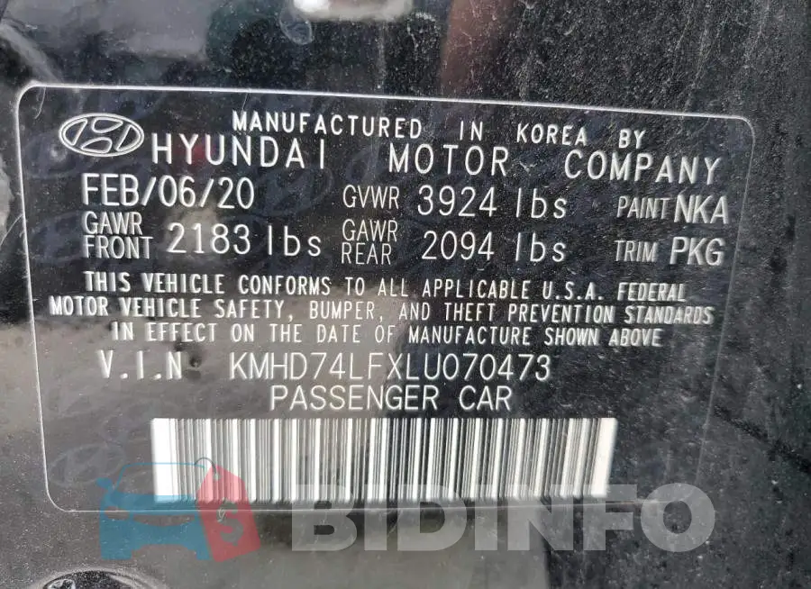 KMHD74LFXLU070473 Photo# 12