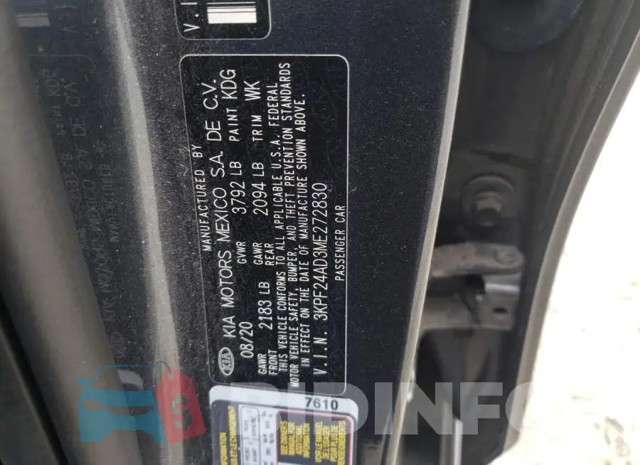 3KPF24AD3ME272830 Photo# 12