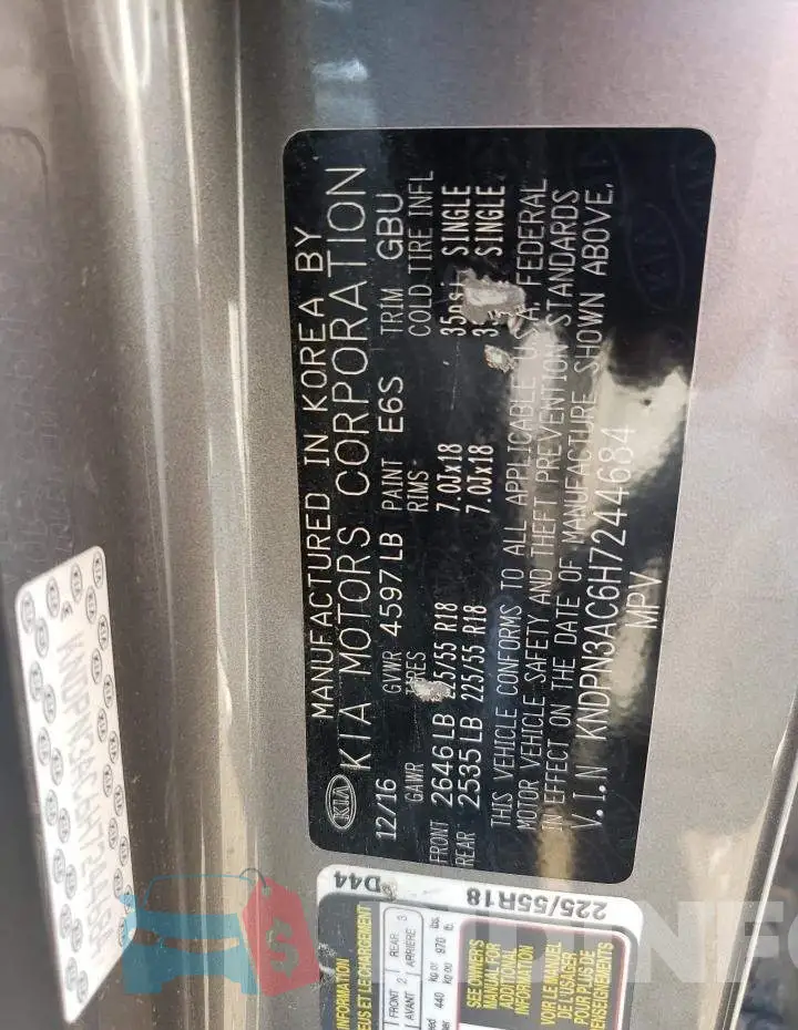 KNDPN3AC6H7244684 Photo# 14
