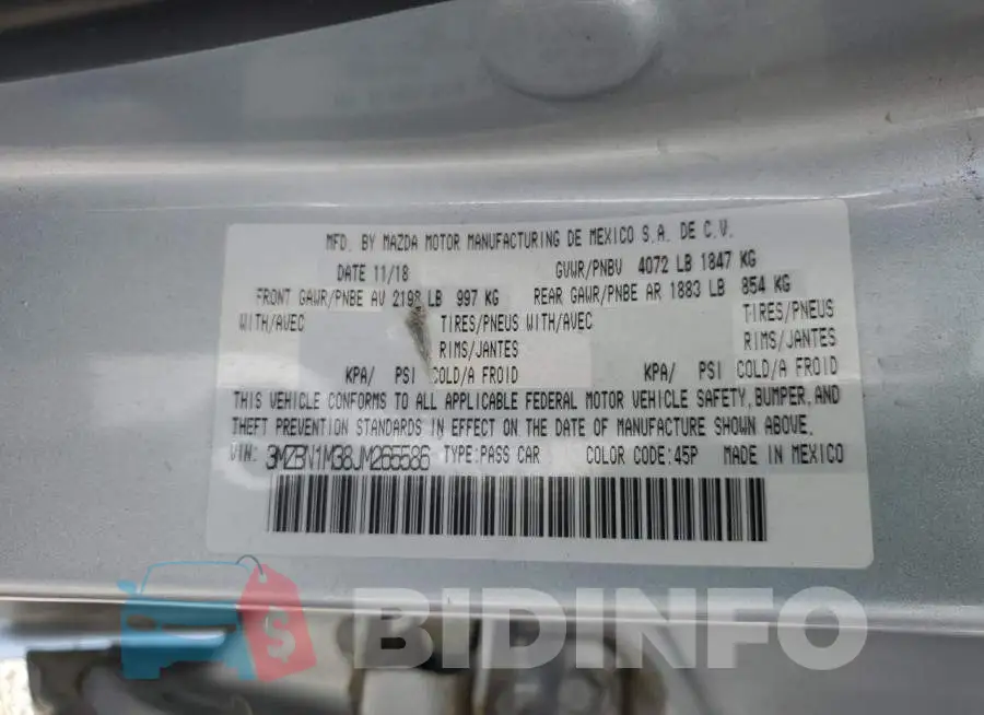 3MZBN1M38JM265586 Photo# 12
