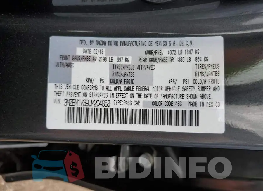 3MZBN1V39JM204858 Photo# 12