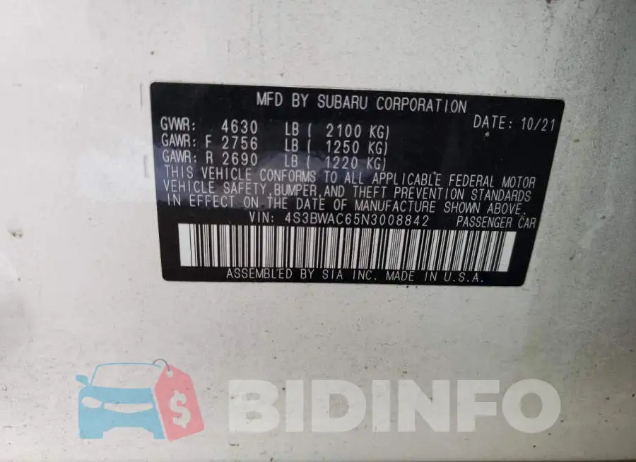 4S3BWAC65N3008842 Photo# 13