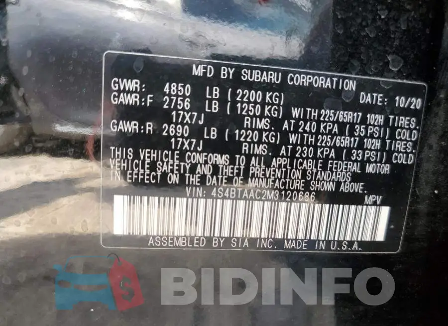 4S4BTAAC2M3120686 Photo# 12