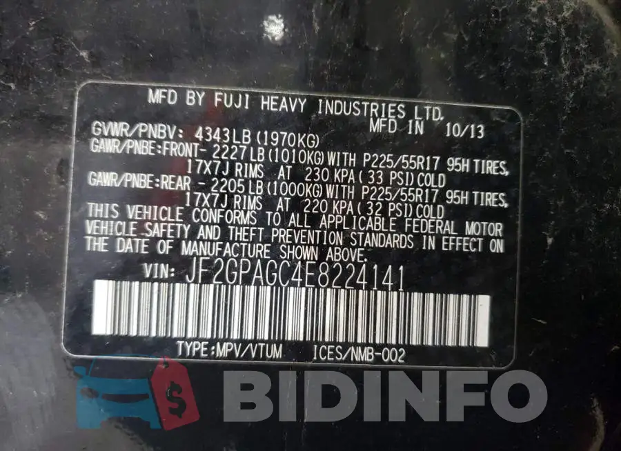 JF2GPAGC4E8224141 Photo# 13