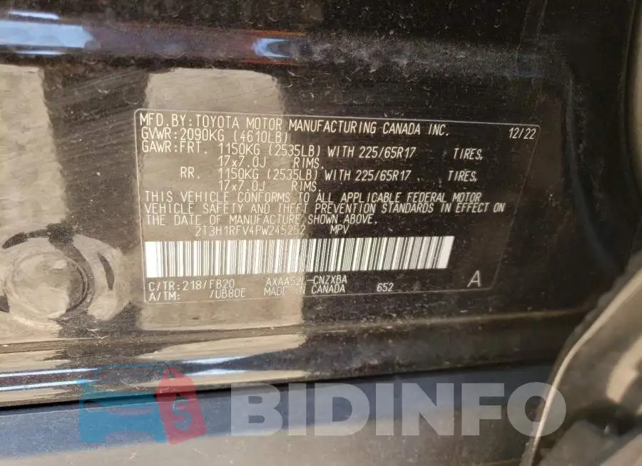 2T3H1RFV4PW245252 Photo# 13