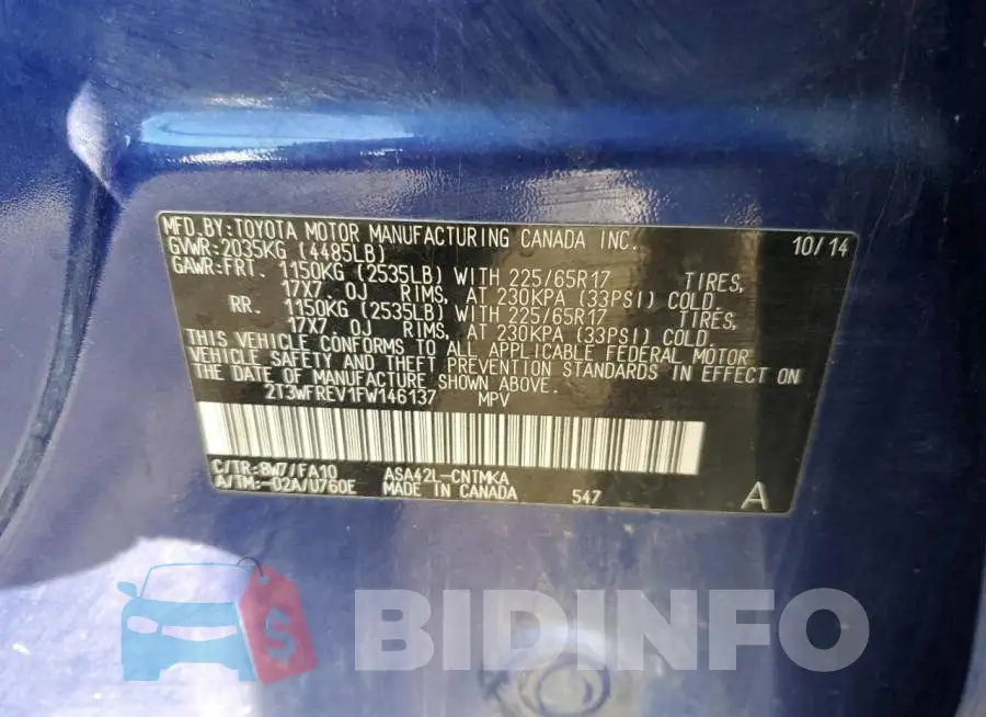2T3WFREV1FW146137 Photo# 12