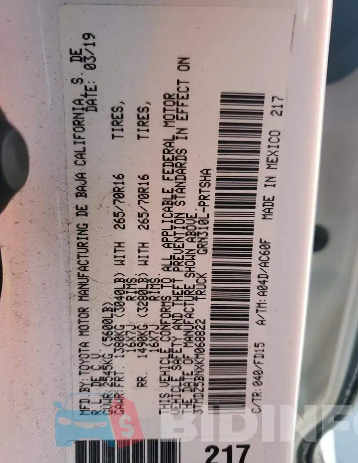 3TMDZ5BNXKM068822 Photo# 12