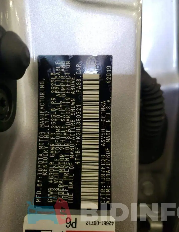 4T1BF1FK2HU380321 Photo# 13