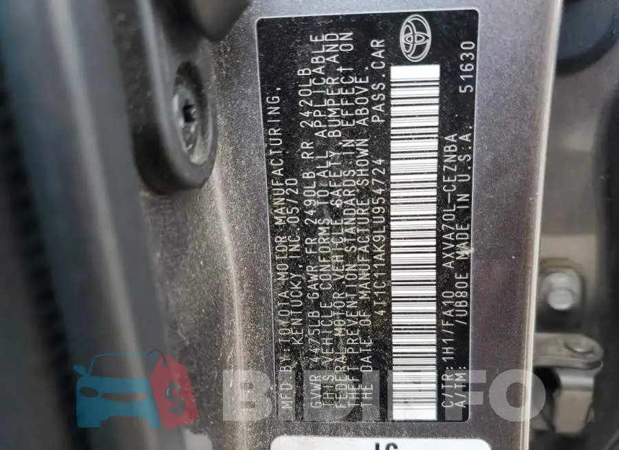 4T1C11AK9LU954724 Photo# 13