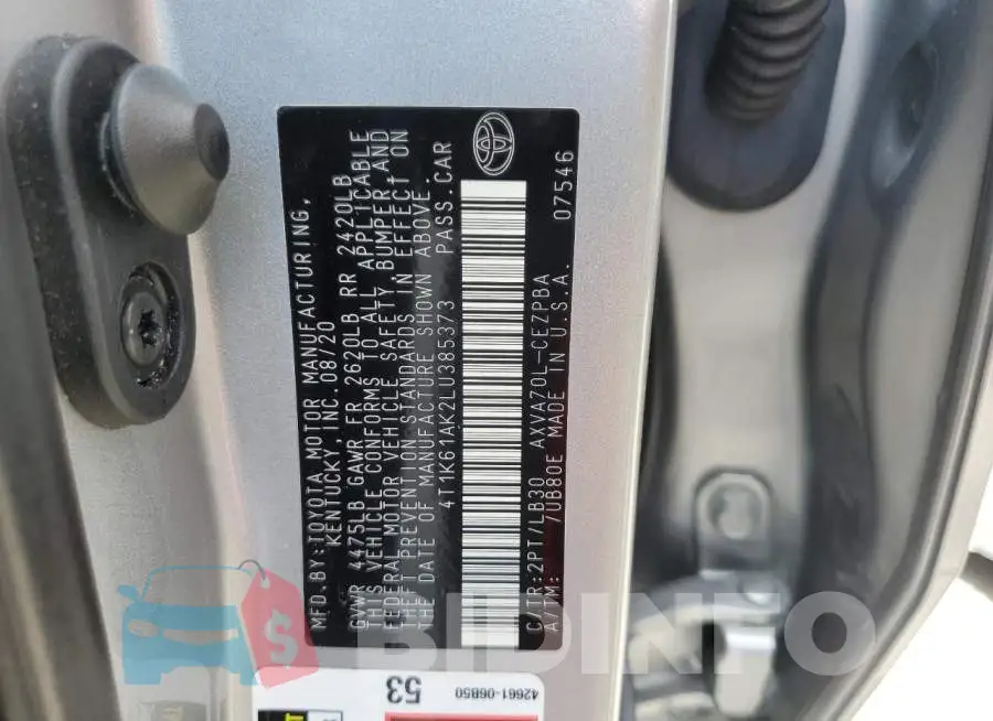 4T1K61AK2LU385373 Photo# 12