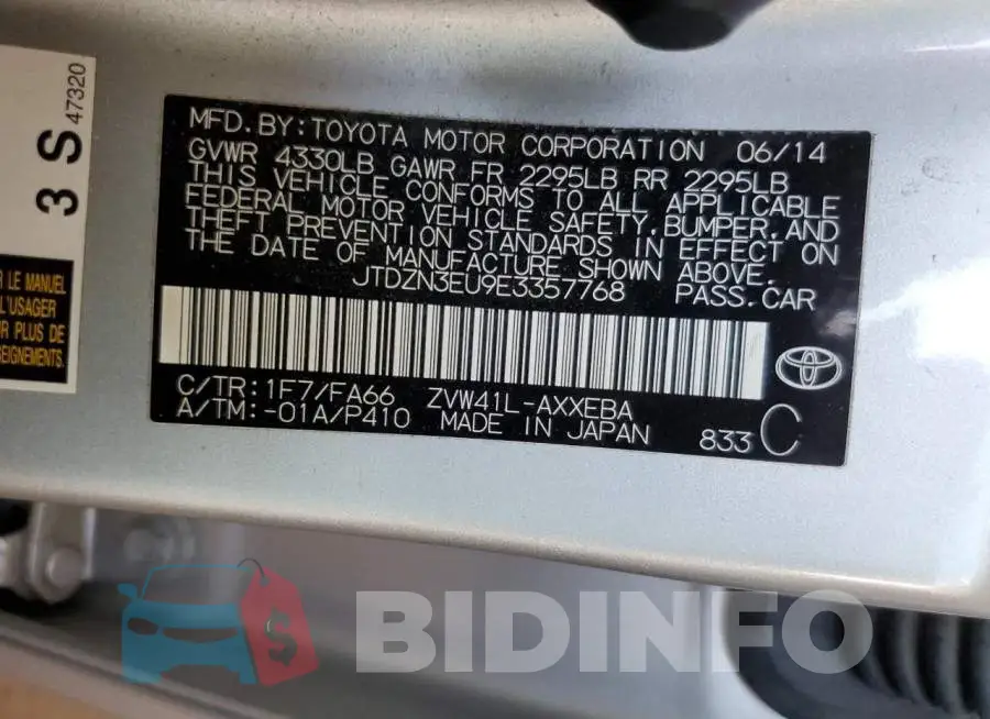 JTDZN3EU9E3357768 Photo# 12