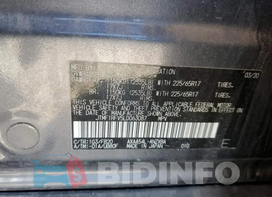 JTMF1RFV5LD063087 Photo# 13