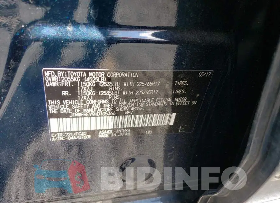 JTMWFREV9HD105366 Photo# 12