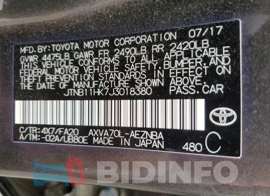 JTNB11HK7J3018380 Photo# 13