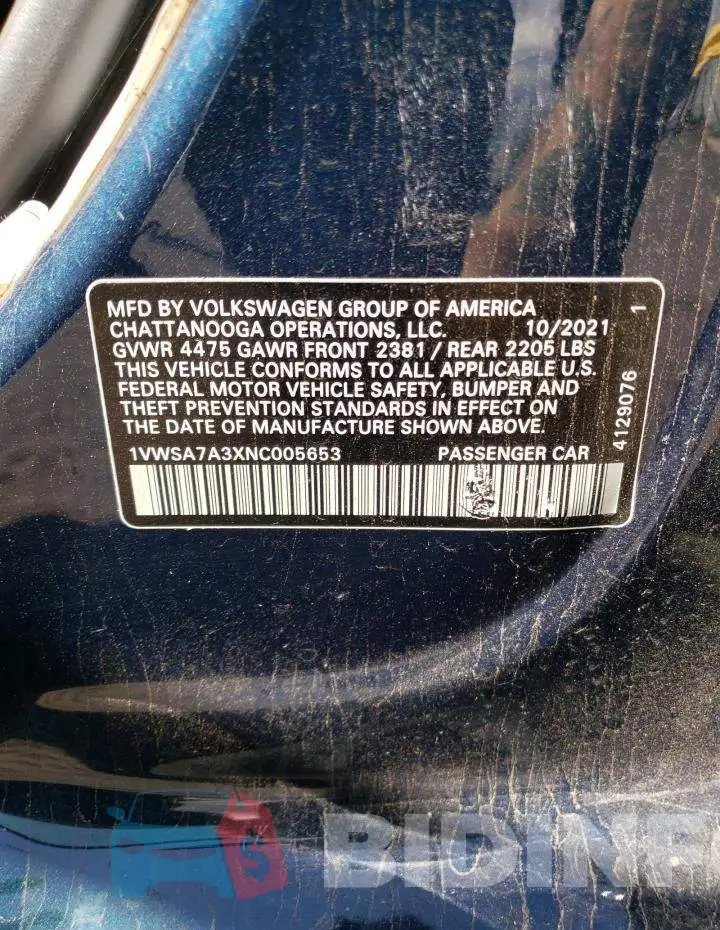 1VWSA7A3XNC005653 Photo# 12