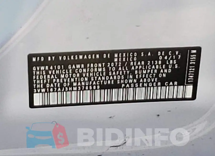 3VW167AJ3HM376569 Photo# 12