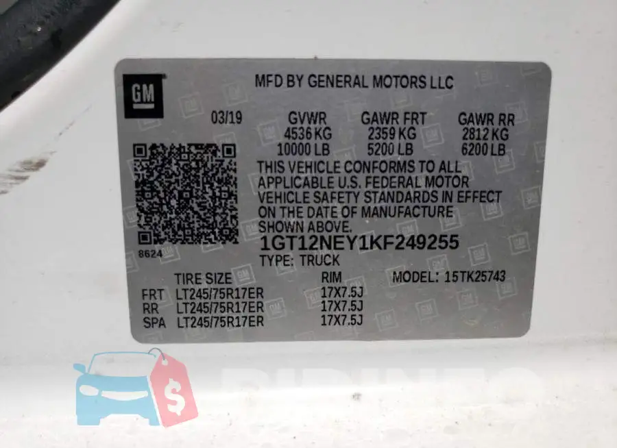 1GT12NEY1KF249255 Photo# 12