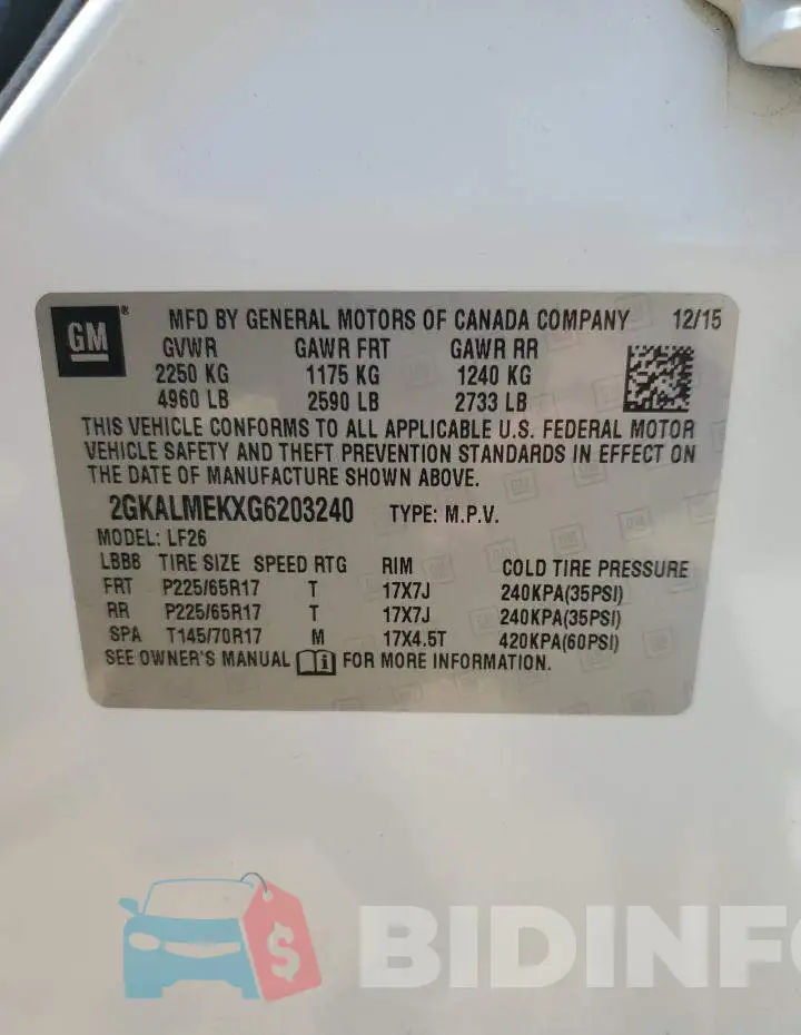 2GKALMEKXG6203240 Photo# 12