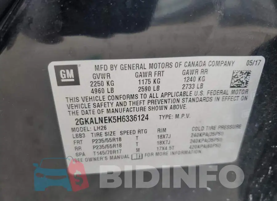 2GKALNEK5H6336124 Photo# 12