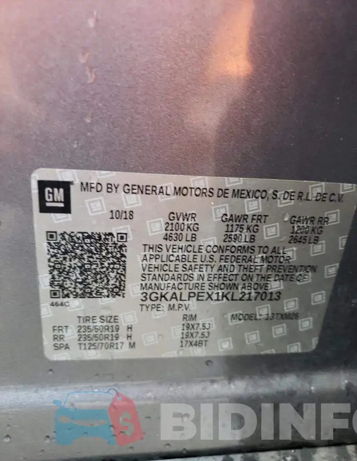 3GKALPEX1KL217013 Photo# 13