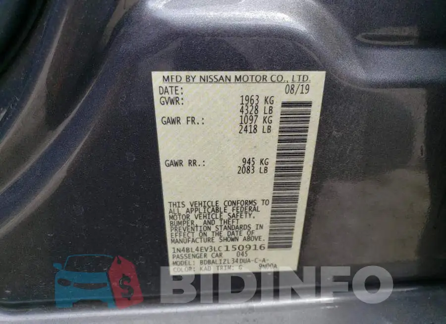 1N4BL4EV3LC150916 Photo# 13