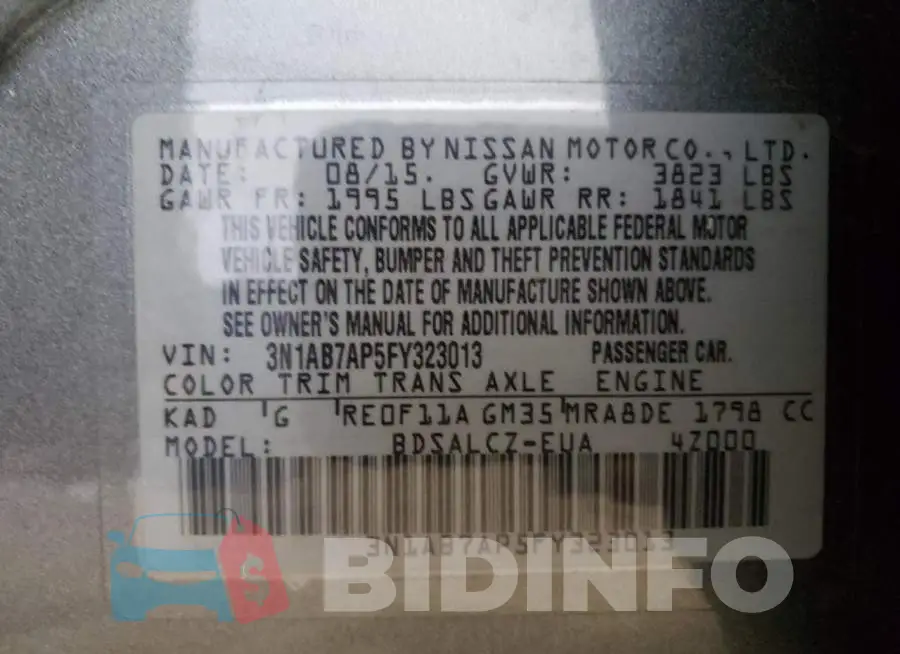 3N1AB7AP5FY323013 Photo# 12